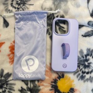 Loopy Case Lavender Phone Case with Ring Strap and Pouch